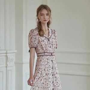 Simple Retro Floral Dress
